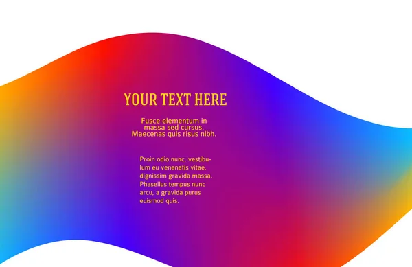 Σύγχρονη Πολύχρωμη Αφίσα Ροής Κύμα Υγρό Σχήμα Χρώμα Ουράνιο Τόξο — Διανυσματικό Αρχείο