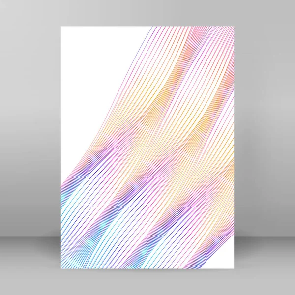 Color Arco Iris Suave Fondo Onda Lineal Elementos Diseño Líneas — Vector de stock