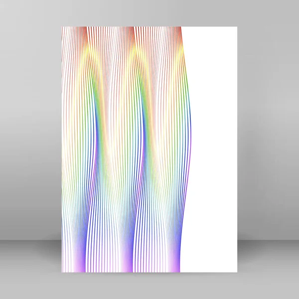 Color Arco Iris Suave Fondo Onda Lineal Elementos Diseño Líneas — Archivo Imágenes Vectoriales