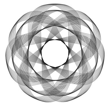 Tasarım elemanları. Halka daire zarif çerçeve kenarı. Beyaz arka plandaki soyut dairesel logo elemanı izole edildi. Yaratıcı sanat. Yeni ürün tanıtımı için vektör illüstrasyon EPS 10 dijital