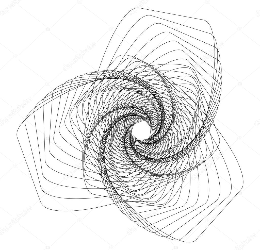 Abstract spiral rainbow design element on white background of twist lines. Vector Illustration eps 10 Golden ratio traditional proportions vector icon Fibonacci spiral. for elegant business card