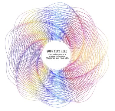 Tasarım elemanları. Çerçeve dairesi zarif kenar. Beyaz arka plandaki soyut dairesel logo elemanı izole edildi. Yaratıcı sanat. Yeni ürün tanıtımı için vektör illüstrasyon EPS 10 dijital