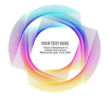 Tasarım elemanları. Çerçeve dairesi zarif kenar. Beyaz arka plandaki soyut dairesel logo elemanı izole edildi. Yaratıcı sanat. Yeni ürün tanıtımı için vektör illüstrasyon EPS 10 dijital