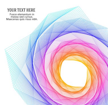 Tasarım elemanları. Çerçeve dairesi zarif kenar. Beyaz arka plandaki soyut dairesel logo elemanı izole edildi. Yaratıcı sanat. Yeni ürün tanıtımı için vektör illüstrasyon EPS 10 dijital