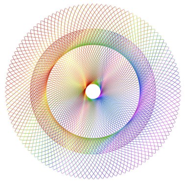 Tasarım elemanları. Bir sürü mor çizgi çemberi dalgası. Beyaz arka planda soyut dalgalı çizgiler izole edildi. Vektör illüstrasyon EPS 10. Harmanlama Aracı kullanılarak oluşturulan çizgilerle renkli dalgalar