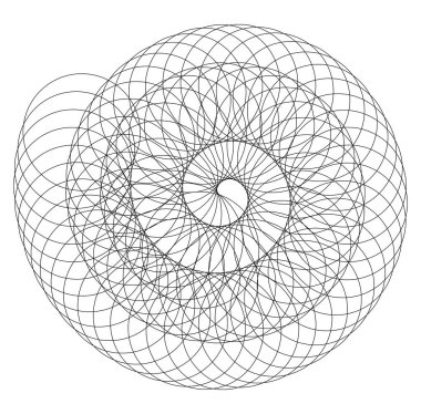 Büküm çizgilerinin beyaz arka planında soyut spiral gökkuşağı tasarımı ögesi. Vektör İllüstrasyonu, geleneksel oran vektör ikonu Fibonacci spiralinin 10 Altın oranına ulaştı. Zarif kartvizit için