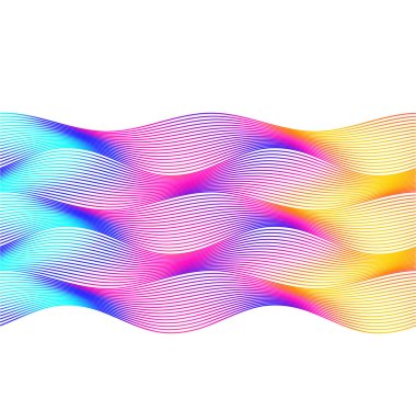 Yumuşak gökkuşağı rengi. Doğrusal dalga arka planı. Tasarım elemanları. Dalgalı çizgiler. Guilloche. Banknotlar, diplomalar ve sertifikalar için koruyucu katman. Vektör illüstrasyonu EPS 10