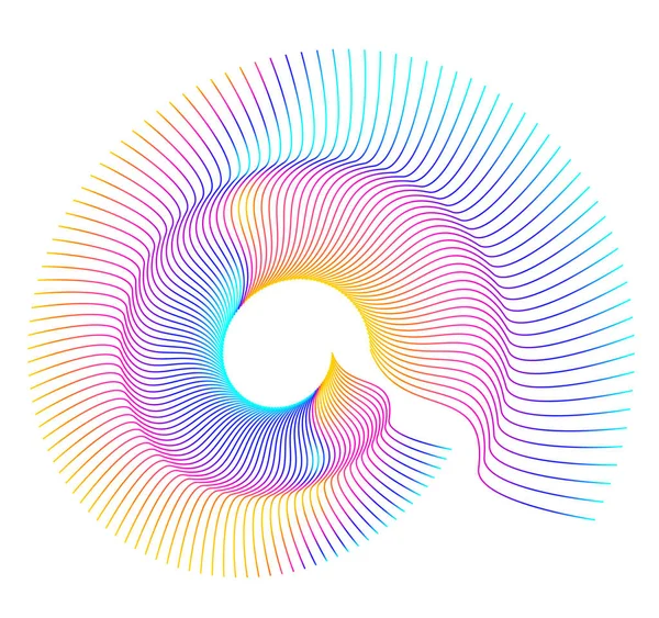Tasarım elemanları. Bir sürü mor çizgi çemberi dalgası. Beyaz arka planda soyut dalgalı çizgiler izole edildi. Vektör illüstrasyon EPS 10. Harmanlama Aracı kullanılarak oluşturulan çizgilerle renkli dalgalar
