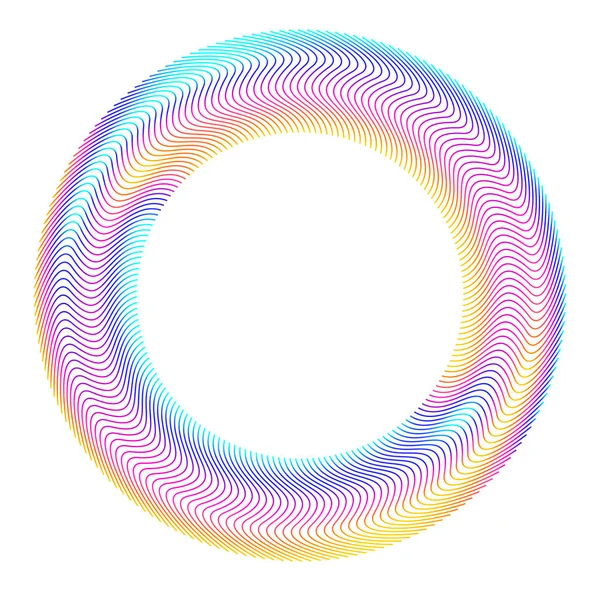 Eléments Design Vague Nombreuses Lignes Violettes Cercle Anneau Rayures Verticales — Image vectorielle