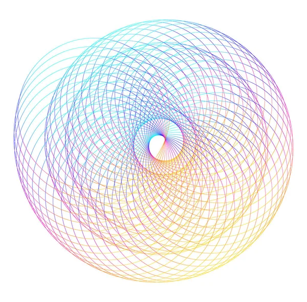扭曲线白色背景下的螺旋彩虹设计元素 矢量图解显示10黄金比例传统比例矢量图标Fibonacci螺旋 为精美的名片 — 图库矢量图片