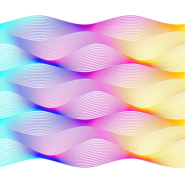 Color Arco Iris Suave Fondo Onda Lineal Elementos Diseño Líneas — Vector de stock