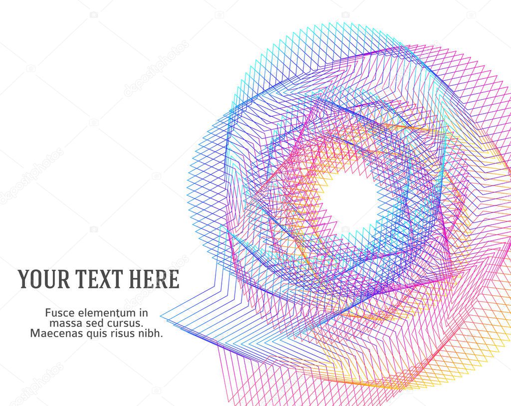 Abstract spiral rainbow design element on white background of twist lines. Vector Illustration eps 10 Golden ratio traditional proportions vector icon Fibonacci spiral. for elegant business card