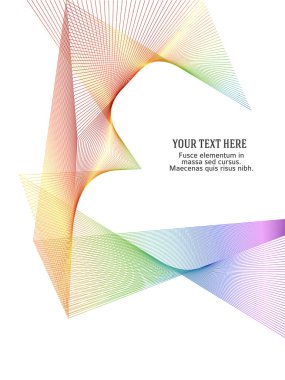 Tasarım elemanı kıvrımlı keskin köşeler birçok çizgi sallıyor. Beyaz arka planda soyut dikey kırık çizgiler izole edildi. Yaratıcı çizgi sanatı. Vektör illüstrasyon EPS 10. Harman Aracı kullanılarak oluşturulan renk çizgisi