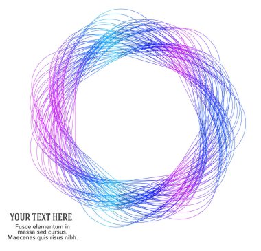 Tasarım elemanları. Halka daire zarif çerçeve kenarı. Beyaz arka plandaki soyut dairesel logo elemanı izole edildi. Yaratıcı sanat. Yeni ürün tanıtımı için vektör illüstrasyon EPS 10 dijital