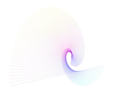 Büküm çizgilerinin beyaz arka planında soyut spiral gökkuşağı tasarımı ögesi. Vektör İllüstrasyonu, geleneksel oran vektör ikonu Fibonacci spiralinin 10 Altın oranına ulaştı. Zarif kartvizit için