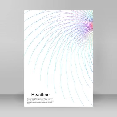 Çok amaçlı sunum için iş şablonları. Kolay düzenlenebilir EPS 10 düzeni. Tasarım broşürü A4 format reklamı, Kuzey Işıkları neon etkisi mor arkaplan parti broşürü