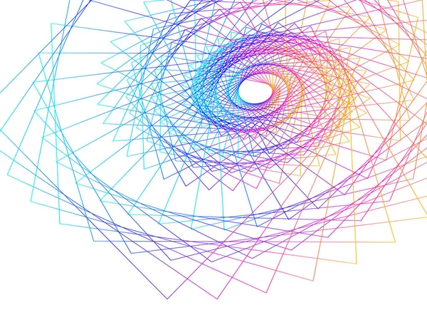 Büküm Çizgilerinin Beyaz Arka Planında Soyut Spiral Gökkuşağı Tasarımı Ögesi — Stok Vektör