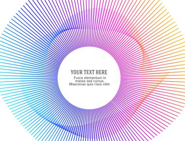 Tasarım elemanları. Bir sürü mor çizgi çemberi dalgası. Beyaz arka planda soyut dalgalı çizgiler izole edildi. Vektör illüstrasyon EPS 10. Harmanlama Aracı kullanılarak oluşturulan çizgilerle renkli dalgalar