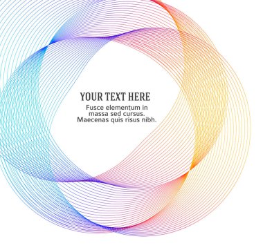 Tasarım elemanları. Parlak çizgilerin dalgası. Beyaz arka planda soyut parlak dalgalı çizgiler izole edildi. Yaratıcı çizgi sanatı. Vektör illüstrasyon EPS 10. Harman kullanılarak oluşturulan çizgilerle renkli dalgalar