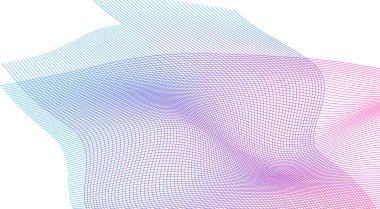 Tasarım elemanları. Bir sürü parıltılı çizgi çemberi dalgası. Beyaz arka planda soyut parlak dalgalı çizgiler izole edildi. Vektör illüstrasyon EPS 10. Harmanlama Aracı kullanılarak oluşturulan çizgilerle parlayan dalgalar