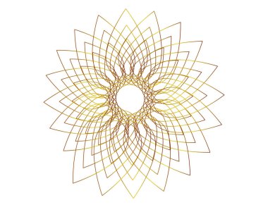 Tasarım elemanları. Bir sürü parıltılı çizgi çemberi. Beyaz arka planda soyut parlak dalgalı çizgiler izole edildi. Vektör illüstrasyon EPS 10. Harmanlama Aracı kullanılarak oluşturulan çizgilerle parlayan dalgalar