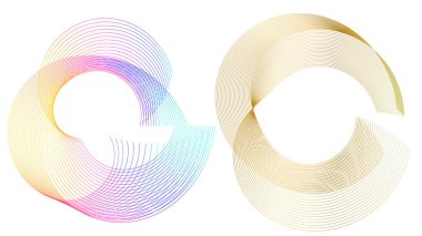 Büküm çizgilerinin beyaz arka planında soyut tasarım ögesi. Vector Illustration 10 Altın Orantılı Geleneksel Oranlar Vektör Güzellik Salonu, zarif kartvizit için, arka plan etkinlik partisi