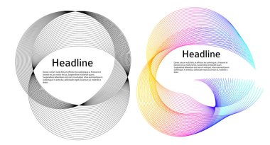 Büküm çizgilerinin beyaz arka planında soyut tasarım ögesi. Vector Illustration 10 Altın Orantılı Geleneksel Oranlar Vektör Güzellik Salonu, zarif kartvizit için, arka plan etkinlik partisi