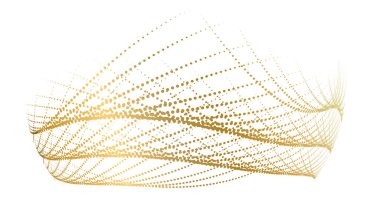 Tasarım elemanları. Bir sürü parıltılı çizgi çemberi. Beyaz arka planda soyut parlak dalgalı çizgiler izole edildi. Vektör illüstrasyon EPS 10. Harmanlama Aracı kullanılarak oluşturulan çizgilerle parlayan dalgalar