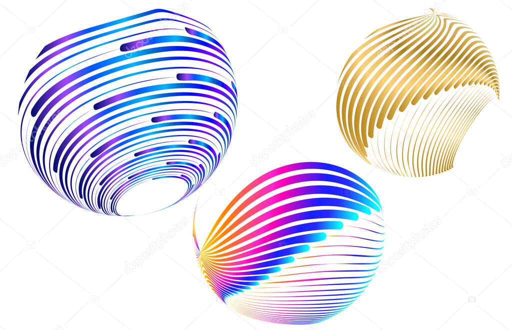 Abstract design element on white background of twist lines. Vector Illustration eps 10 Golden ratio traditional proportions vector icon beauty salon, for elegant business card,  background event party
