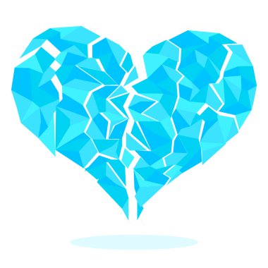 icy-heart-split-fragments-isolated-on-white-background clipart