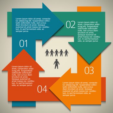 Infographics-Arrows-Circle-Effect-Old-Paper-Vintage