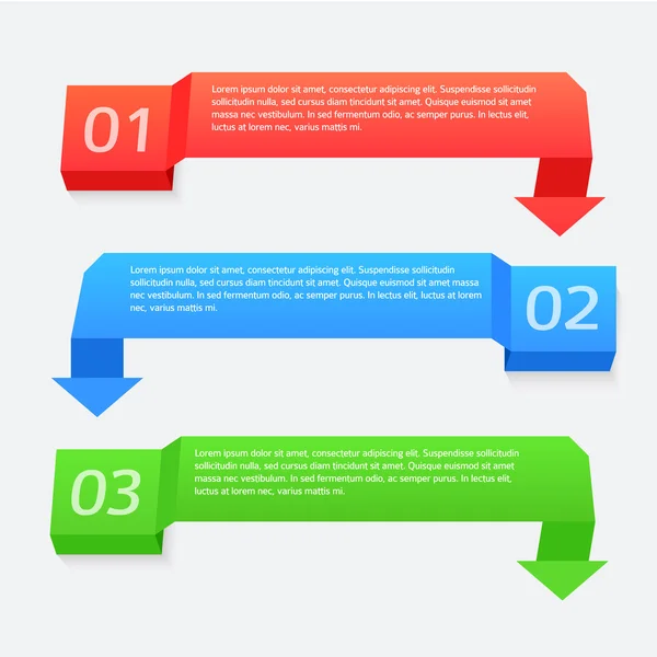 Banner-with-the-turn-Arrow-Infographics-Steps-sequentially — Stock vektor