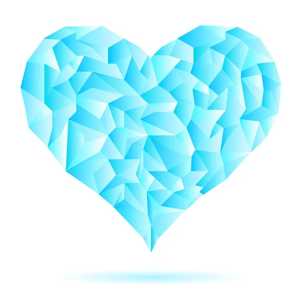 Iny-Frost-Icy-Heart-Isolated-On-White-Background — Archivo Imágenes Vectoriales