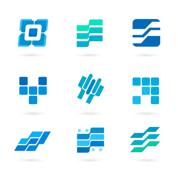 set-of-Blue-icons-isolated-on-White-background