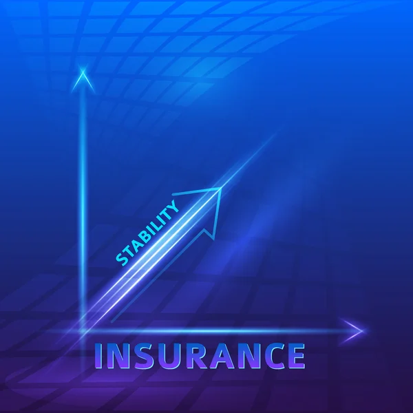 Stabilità-rischio-concetto-assicurazione-azzurro-fondo — Vettoriale Stock