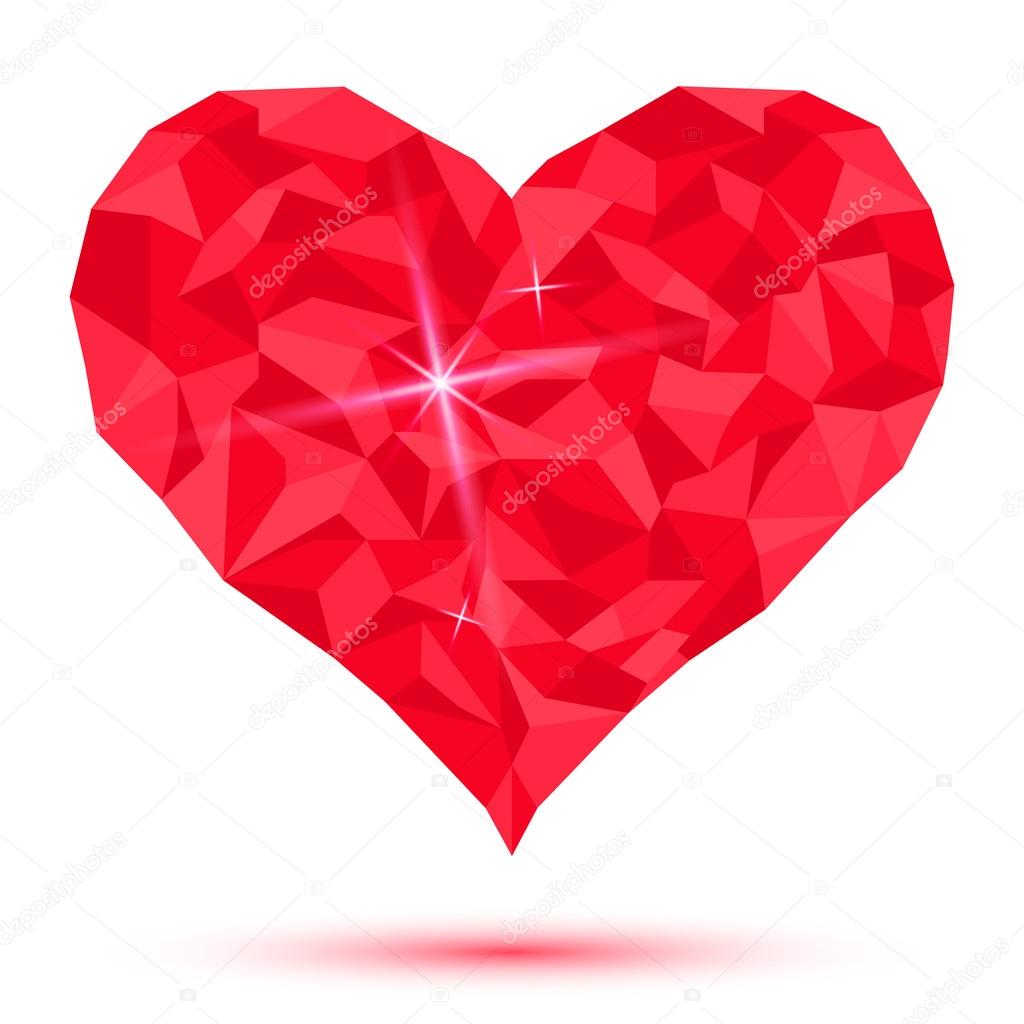 Love Heart Crystal Red On A White Background Vector Image By C Silvercircle Vector Stock Love Heart Crystal Red On A White Background Vector Image By C Silvercircle Vector Stock