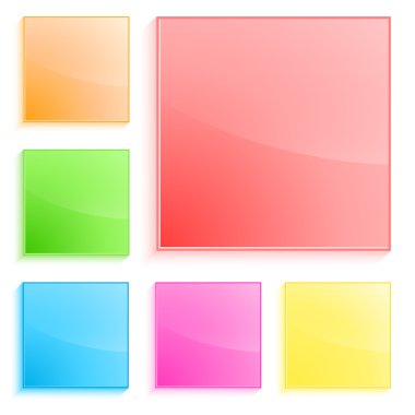 Plastic-Squares-Banner-isolated-White-background
