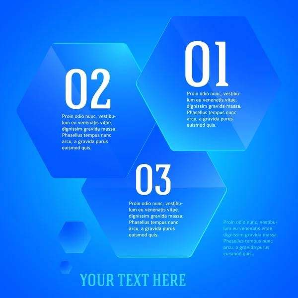 Infographics-template-layout-Presentation-Blue-Hexagon — Stockvector