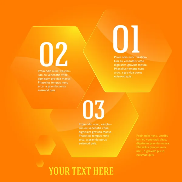 Infographics-template-layout-Presentation-Yellow-Hexagon — Wektor stockowy