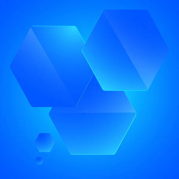 Infografik-vorlage-präsentation-hexagon-blue-empty — Stockvektor