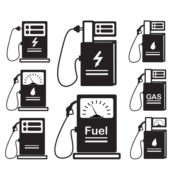 Set-of-Icons-Refueling-Car-Diesel-Gas — Wektor stockowy