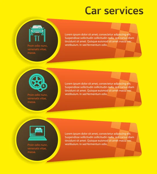 Car-repair-service-template-button-horizontal-banner — ストックベクタ