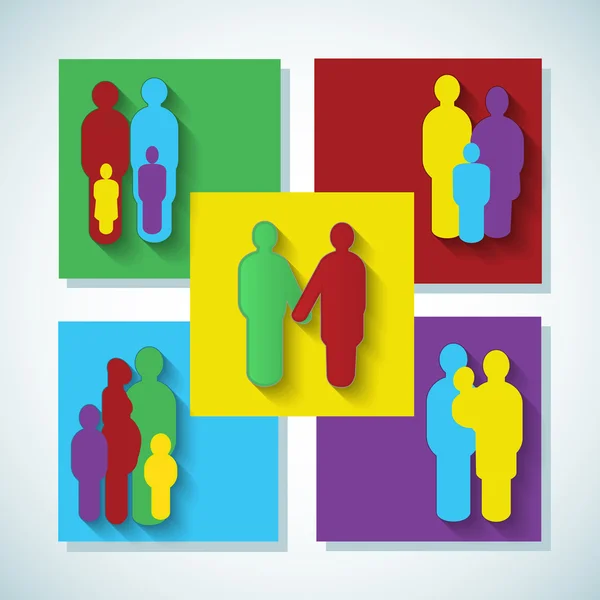 Icon-people-family-children-broschüre-template-page — Stockvektor