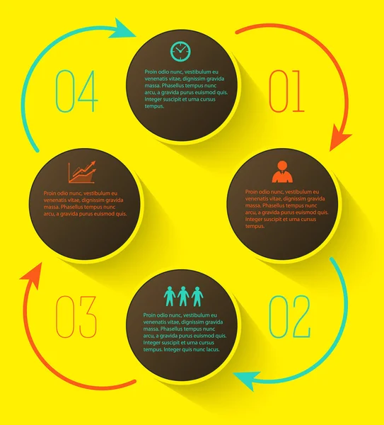 Infografías-presentación-plantilla-opciones-paso-flecha — Vector de stock