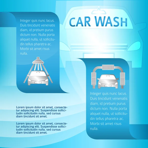 Usługi samochód pranie transparent szablon — Wektor stockowy