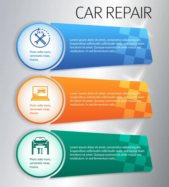 Service-Auto-Reparatur-Taste-Horizontal-Banner — Stockvektor