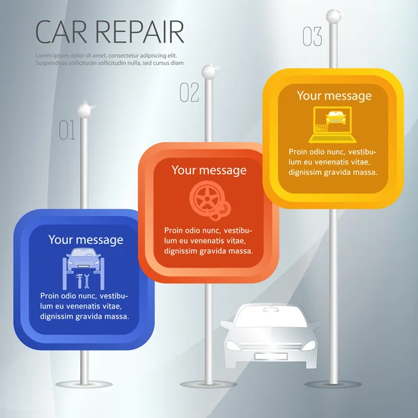 Car-Repair-Car-Service-Cover-Page-Booklet-Silver-Background — Stok Vektör