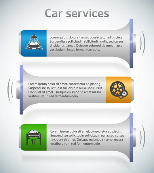 Horn-Horizontal-banner-Auto-Service-Leaflet — Wektor stockowy