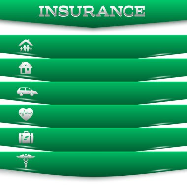 insurance-Services-Concept-on-White-background-Green-Stripe-Card