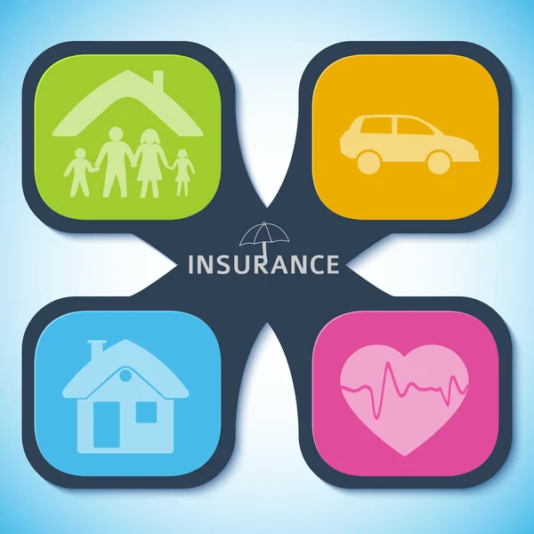 Infográficos-template-banner-insurance-services — Vetor de Stock